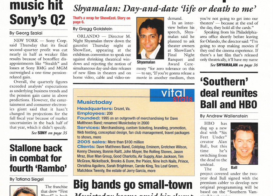 Big Bands Go Small Town: Coran Capshaw, Dave Matthews Jolt Music Biz